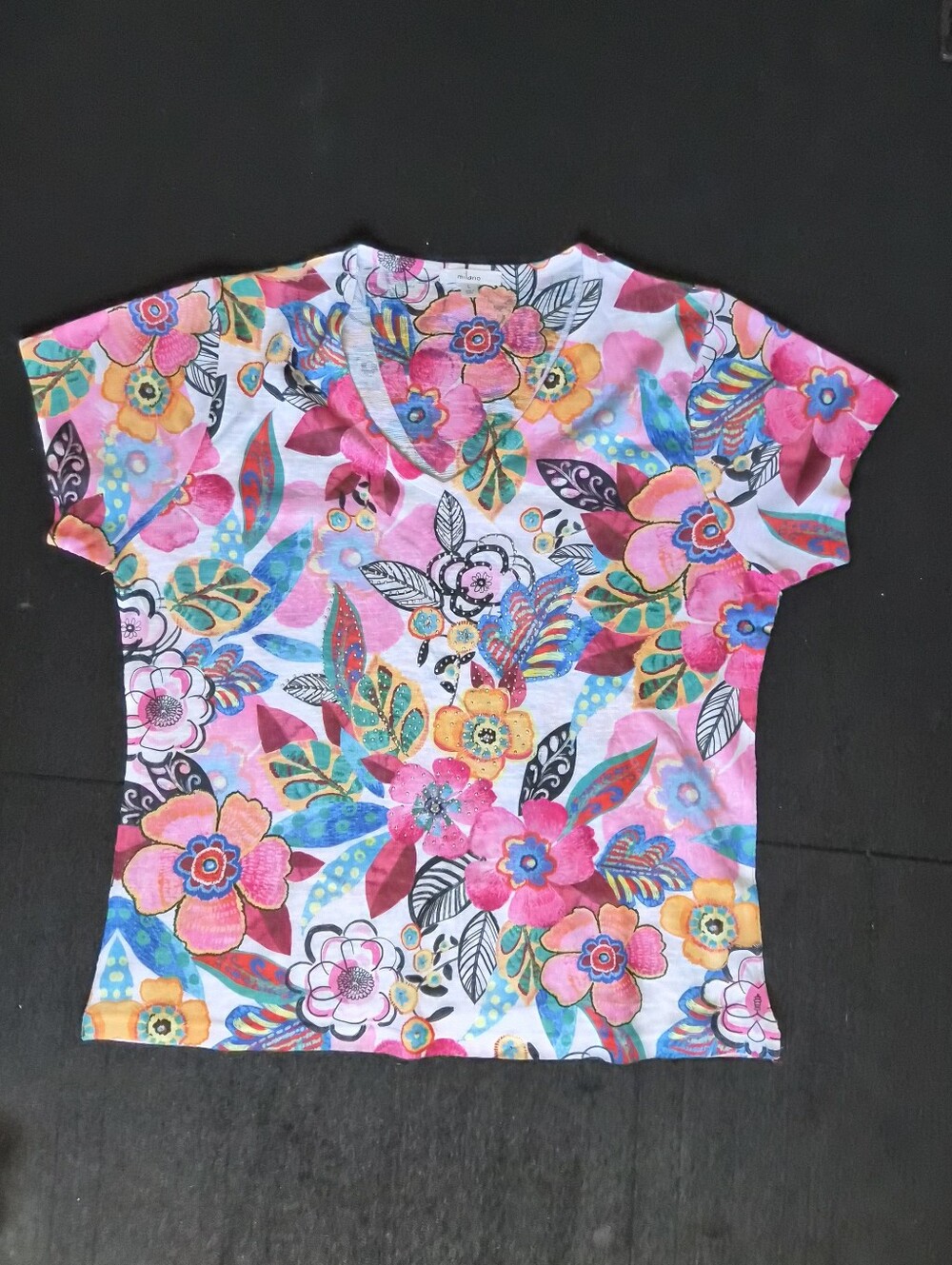 Bright Multicolor Floral Tee